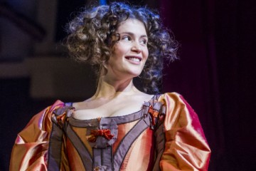 Gemma Arterton (Nell Gwynn) in Nell Gwynn at the Apollo Theatre. Photo credit Tristram Kenton