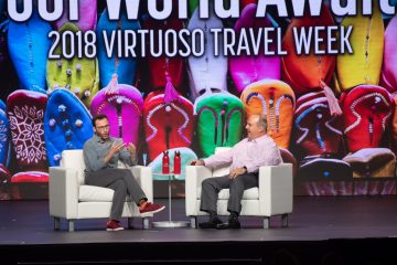 Simon-Sinek and Matthew Upchurch in discussion at Virtuoso Travel Week 2018[6]