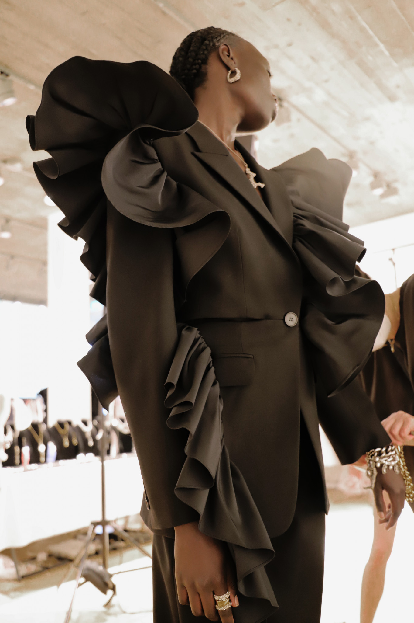Glass takes a closer look at the exploded ruffle technique at Alexander ...