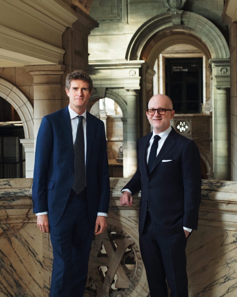 Joshua Schulman, Burberry Chief Executive Officer with Tristram Hunt, Director of the V&A announce partnership